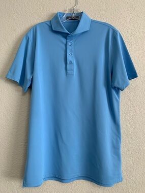 G/Fore Golf Shirt Polo Mens M Performance Preppy Resort Blue Pique